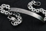 Black diamond & damasteel bracelet, damascus bracelet, customizable bracelet