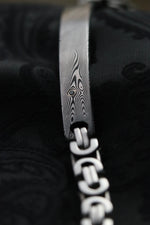 Black diamond & damasteel bracelet, damascus bracelet, customizable bracelet