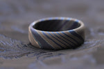 8mm ring black timascus ring, titanium zirconium damascus