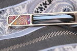 Mokuti tie clip / titanium damascus tie clip, timascus tie clip