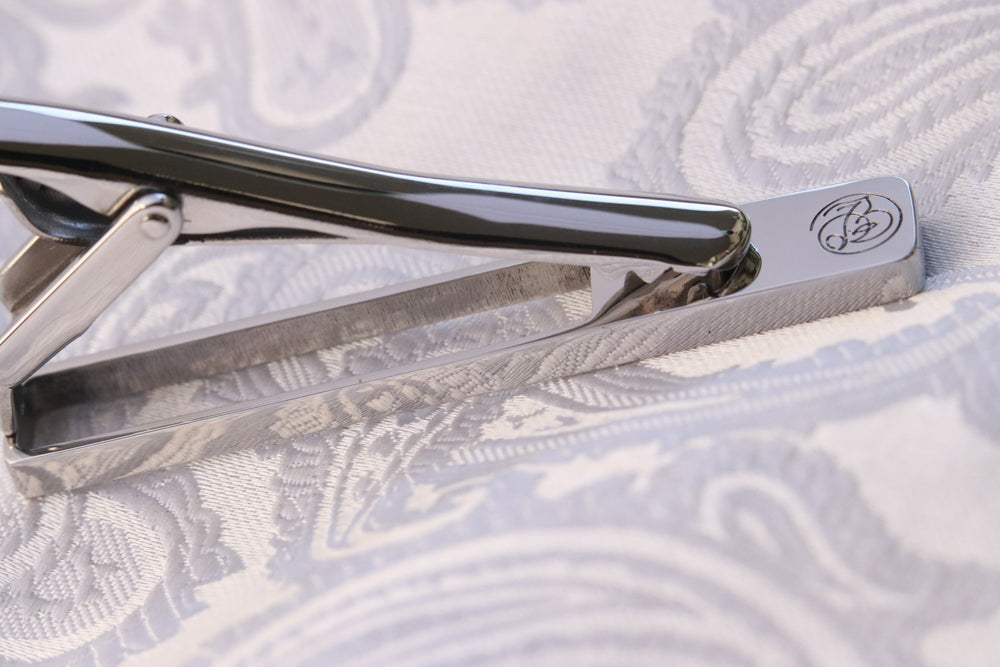 Mokuti tie clip / titanium damascus tie clip, timascus tie clip
