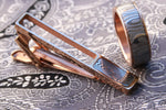 14k rose gold Damascus tie clip / stainless damascus tie clip, damasteel tie clip, tie bar