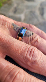 Polished Black Zirconium 14k or 18k customizable ring mens wedding bands Gold rings