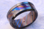 Grayson Limited Series 10mm black titanium and black diamond timascus ring