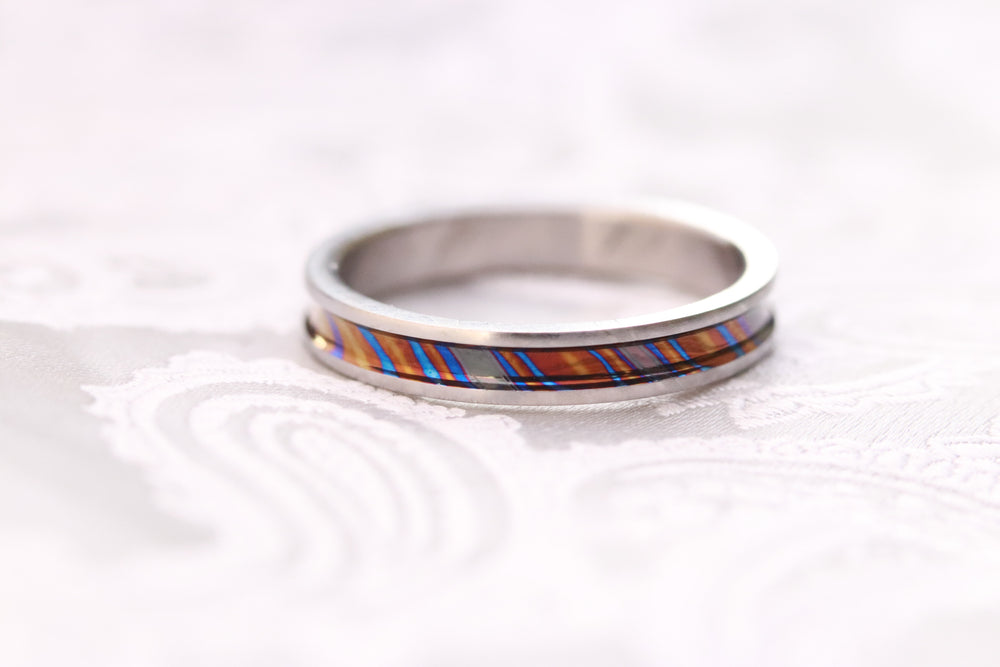 3.5mm Women's Grayson Channel ZrTi ring 2mm - 7mm wide timascus zrti ring, women's wedding band