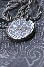 Diamond and Timascus pendant, Niobium Zirconium diamond necklace
