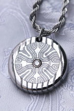 Diamond and Timascus pendant, Niobium Zirconium diamond necklace