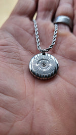 Diamond and Timascus pendant, Niobium Zirconium diamond necklace