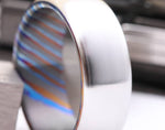 8mm domed titanium ring Black / ZrTi brushed titanium timascus ring,black timascus ring, mens rings weddingrings, zirconium damascus