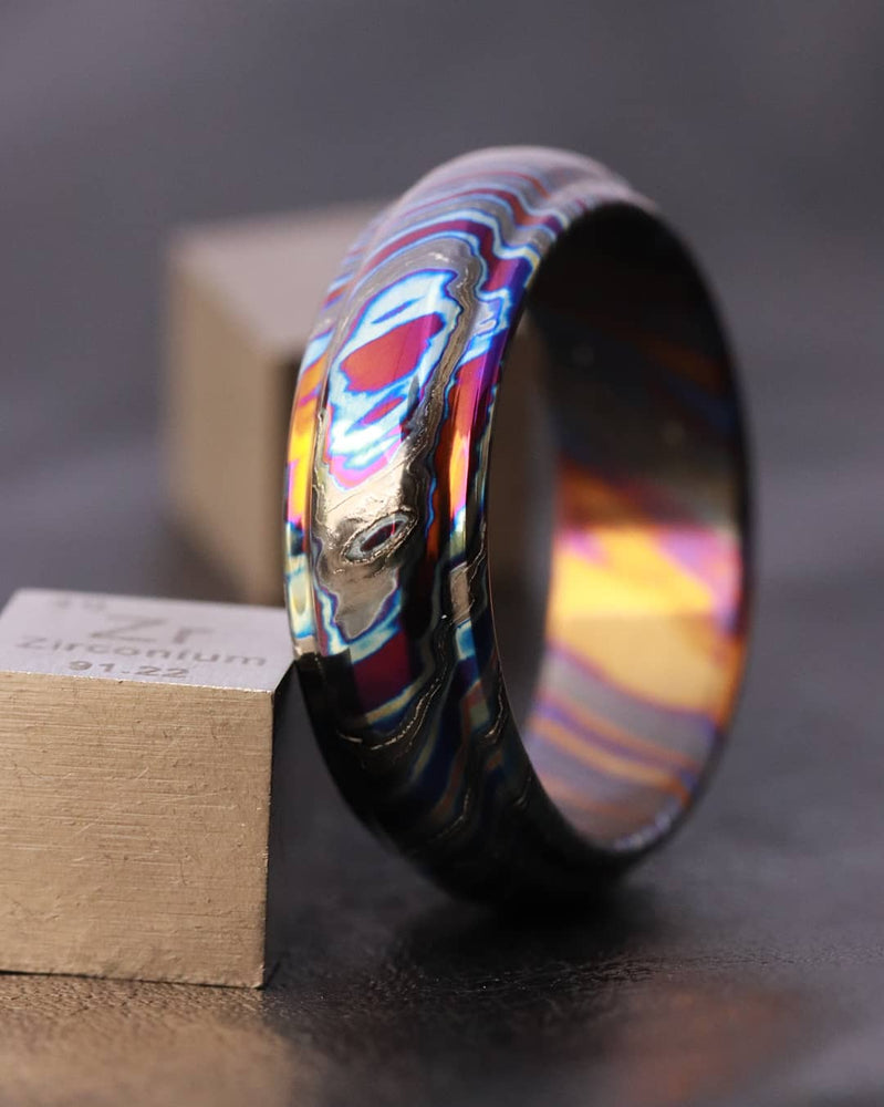 Timascus ZrTi 6-8mm wide band