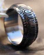 Damascus steel ring "traditional" Mens stainless damasteel wedding band, mens rings, hypoallergenic