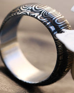 Damascus steel ring "traditional" Mens stainless damasteel wedding band, mens rings, hypoallergenic