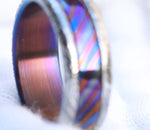 *Limited 5 alloy ZrTi 8mm Black Timascus / Mokuti & Stainless Damascus (damasteel) zrti timascus ring,black timascus ring, mokuti ring zirconium titanium damascus damasteel
