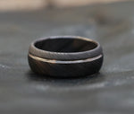 Niobium & Zirconium damascus ring / wedding ring 8mm customizable domed shape