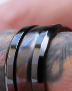 Grayson BLK" Limited Edition Series-10.25mm titanium damascus Timascus / Mokuti timascus & black titanium ring, black timascus ring, mokuti ring
