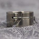 12mm hybrid stainless damascus steel wedding band damascus ring
