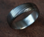 Damascus steel ring Stainless steel Damascus "LEAF" Customizable ring! Light/ medium color etch. Genuine damascus steel ring mens rings