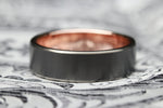 Zirconium and rose gold 14k or 18k rose ring 8mm mens wedding bands (customizable)