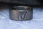 Diamonds and damasteel 10mm customizable ring