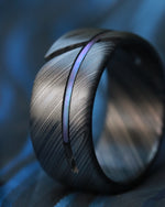 NEW BLACK CHEMELEON HYBRID*** Black ZrTi ring 10mm , timascus ring, mokuti ring, hypoallergenic jewelry, Zirconium inlay