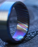 Black & blue titanium ZrTi band black titanium