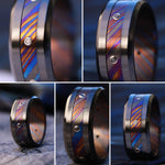 Grayson Limited Series 10mm black titanium and black diamond timascus ring