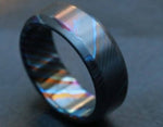 zrti LIMITED EDITION customizable 9mm ring chamfered edge Solid Black Timascus ring 3mm-9mm wide timascus ring, mokuti ring