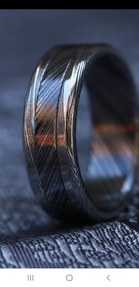 Reserved for Dan only : 10mm wide black zrti & damasteel band