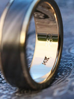 Gold & niobium/zirconium damascus wedding band, 14k or 18k gold damascus wedding band