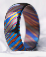 ZrTi ring 3mm-9mm wide timascus ring, mokuti ring (polished finish)