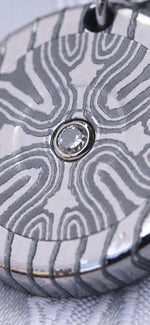 Diamond and Timascus pendant, Niobium Zirconium diamond necklace