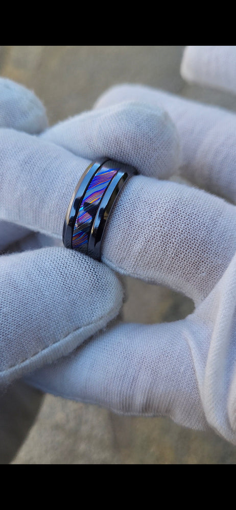 Grayson 9mm black titanium, zrti timascus black ring limited edition