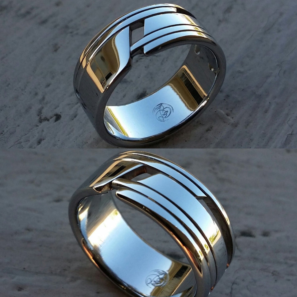 01 &quot;EXCLUSIVE&quot; handmade stainless steel ring (not casted) mens rings, engagement ring, hypoallergenic rings wedding rings band