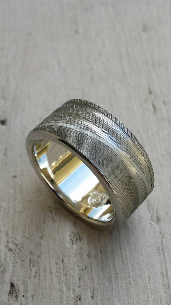 Gold & Stainless Damascus 10mm (Customizable band)