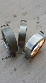 Gold & Stainless Damascus  14k 18k customizable stainless damascus steel ring gold ring