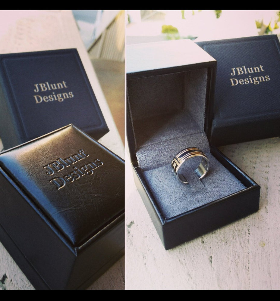 8mm damascus steel ring Gold & Stainless Damascus