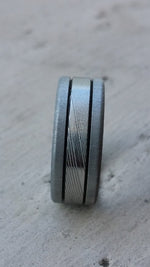 Stainless steel & Stainless Damascus &quot;WOODGRAIN&quot; 8mm satin grey!