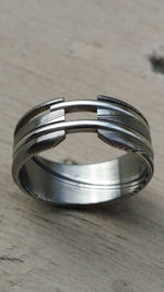Stainless steel Damascus &quot;WOODGRAIN&quot; ring! Damasteel stainless damascus mens rings wedding band wedding ring