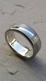 8mm damascus steel ring Gold & Stainless Damascus