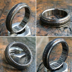 Damascus steel ring &quot;traditional -black & blue twist&quot;   Customizable ring! Mens rings wedding band engagement ring, engagement ring
