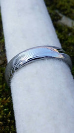 Damascus steel ring Stainless steel Damascus 5.25mm &quot;TRADITIONAL&quot; wood-grain disgn (natural finish) ring! Mens wedding band wedding ring