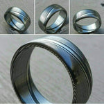 10mm Stainless steel Damascus &quot;wood-grain&quot; dark etch, damascus steel ring,  damascus ring