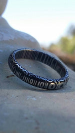 Stainless Damascus dark finish  &quot;bamboo&quot; 3mm or 4mm damscus steel ring, damascus ring womens ring