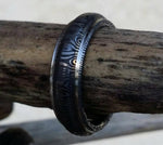 Damascus steel ring &quot;traditional -black & blue twist&quot;   Customizable ring! Mens rings wedding band engagement ring, engagement ring