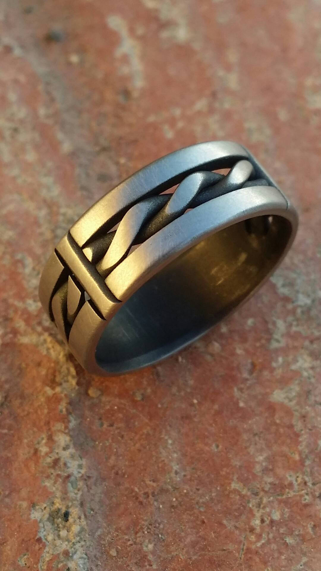 Jude Jewelers Oxidized Stainless Steel Leaf Wrap Thumb Ring - Vintage Retro Design, Hypoallergenic, Nickel Free - View #9