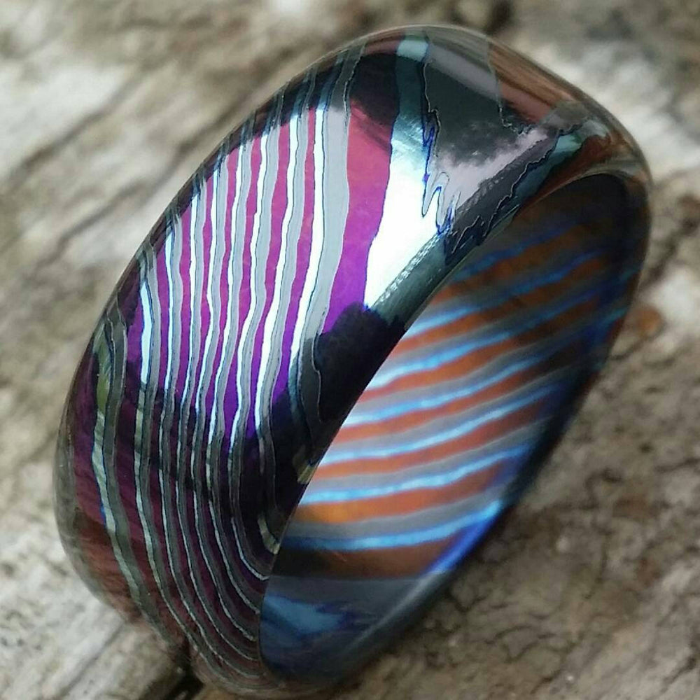LIMITED EDITION***Solid Black Timascus ring 3mm - 9mm wide timascus ring, mokuti ring zirconium ring titanium ring mens ring