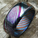 LIMITED EDITION***Solid Black Timascus ring 3mm - 9mm wide timascus ring, mokuti ring zirconium ring titanium ring mens ring