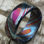 LIMITED EDITION***Solid Black Timascus ring 3mm - 9mm wide timascus ring, mokuti ring zirconium ring titanium ring mens ring