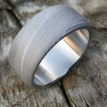 Damascus ring Stainless steel Damascus &quot;WOODGRAIN&quot; Customizable ring! Med /light color etch damascus steel ring