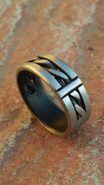 15.1 &quot;BREGDAN 2&quot; patina handmade stainless steel ring (not casted) braided ring celtic twisted rings